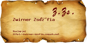 Zwirner Zsófia névjegykártya